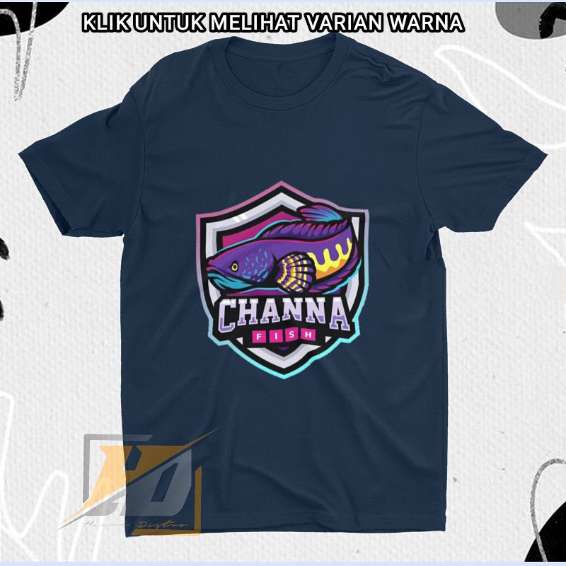 Kaos Anak Laki-laki Gambar ikan channa baju t-shirt atasan Anak ikan channa fish snakehead terbaru