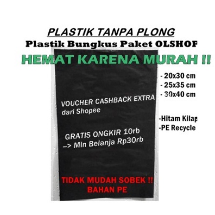 Plastik Online Shop 30x40 25x35 20x30 cm Plastik Packing Olshop PE tanpa Plong handle