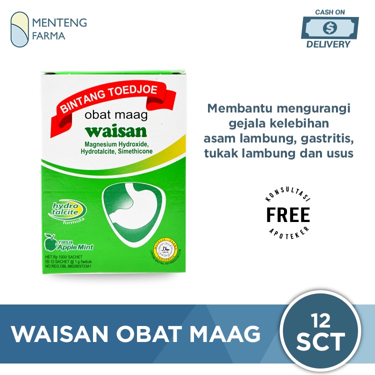 Waisan Obat Maag 12 Sachet - Meredakan Gejala Maag dan Asam Lambung Tinggi