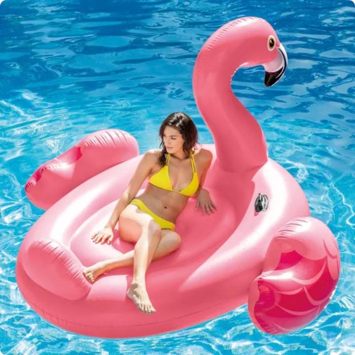 Tokochitrae- Pelampung Ban Floaties Kolam Renang Besar Flamingo Island Intex 56288