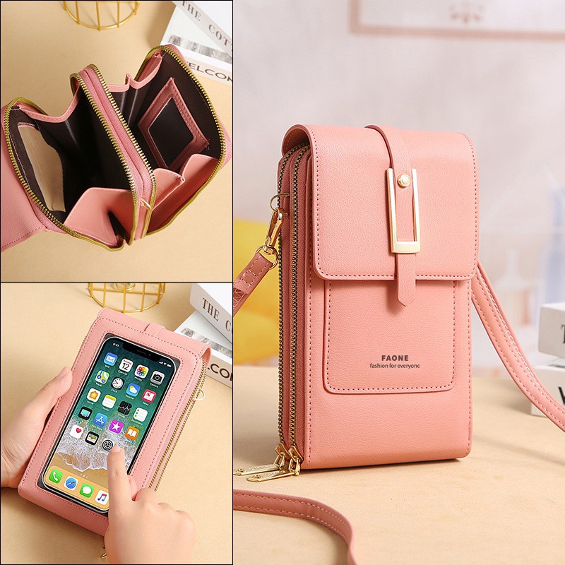 Khatin Dompet HP Touchscreen / Tas Selempang Wanita / Premium Import / Kekinian / Tas Bahu Remaja - F413