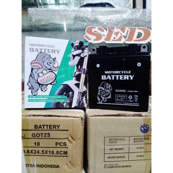 Aki Gof GOM5Z MF for Supra x lama/legenda/Supra fit lama/Jupiter z/Vega/Vega lama/Vega r/Mio sporty