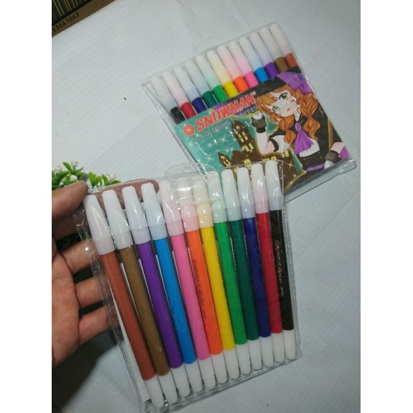 

spidol warna snowman pensil warna / pensil mewarnai /keperluan sekolah/alat menggambar