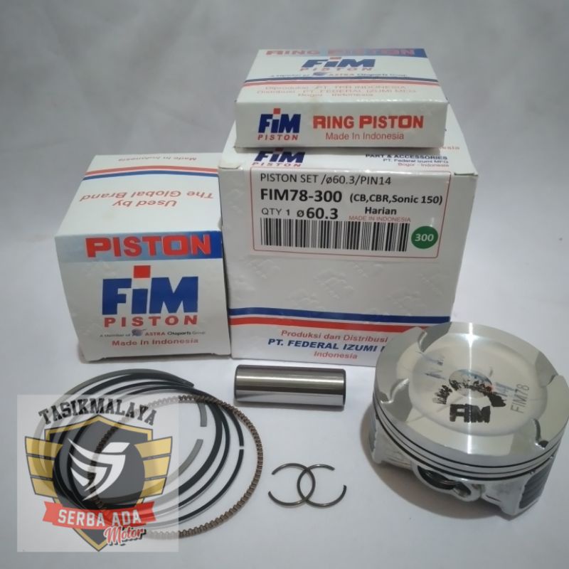 PISTON KIT SEHER KIT FIM 78 CBR150 NEW, SONIC 150 PEN 14 HARIAN