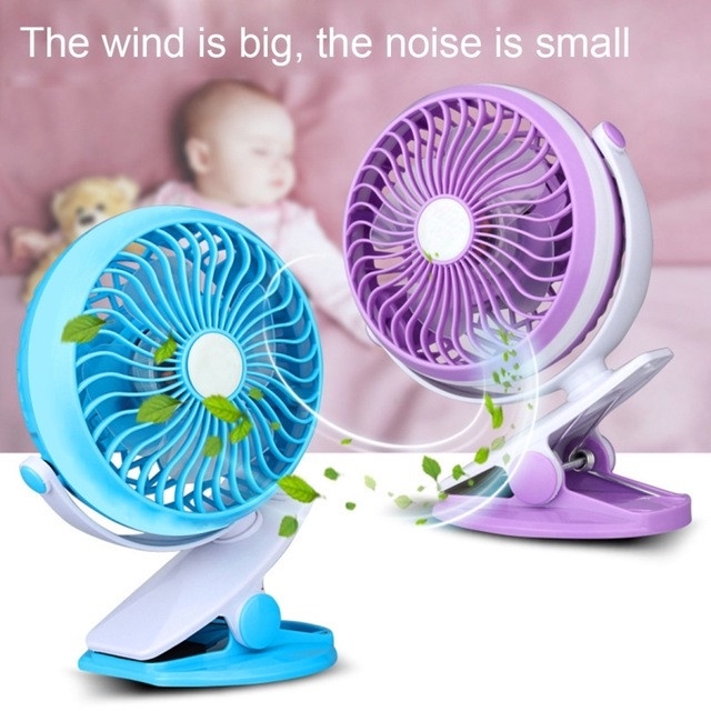 mini USB Fan with Clip for BABY Stroller - bisa di charge