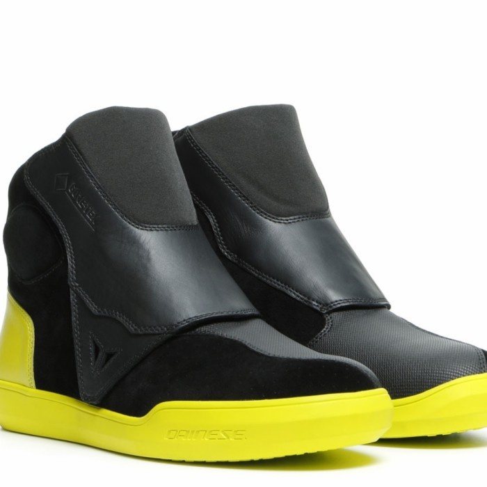 Biker Dainese Shoes Dover Goretex Black Yellow Waterproof Sepatu Touring