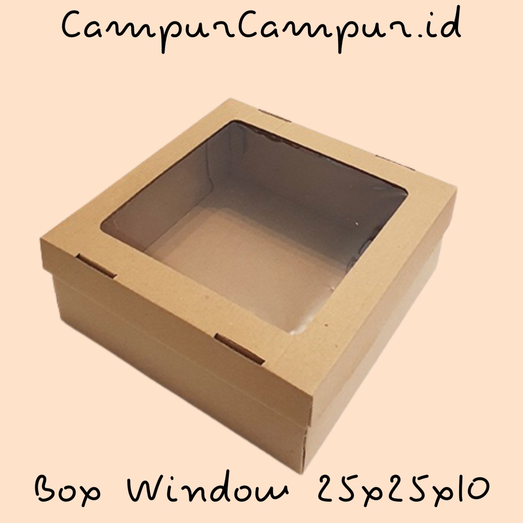 

Box Tart Mika Window 25X25x10 Kotak Kue Tart Box Window Cupcake Dos Cake Corrugated
