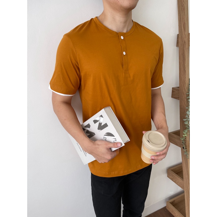 Kadaka MT-0153 Tshirt Pria Kaos Detail Kancing Variasi Sleeve Comfy