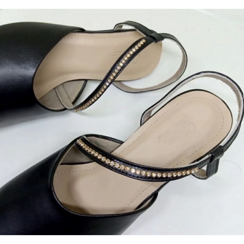 Sandal MK-122 Mutiara Wanita Ukuran Besar Sepatu Tali Higheels Cantik Kaki JUMBO Black Original, 42