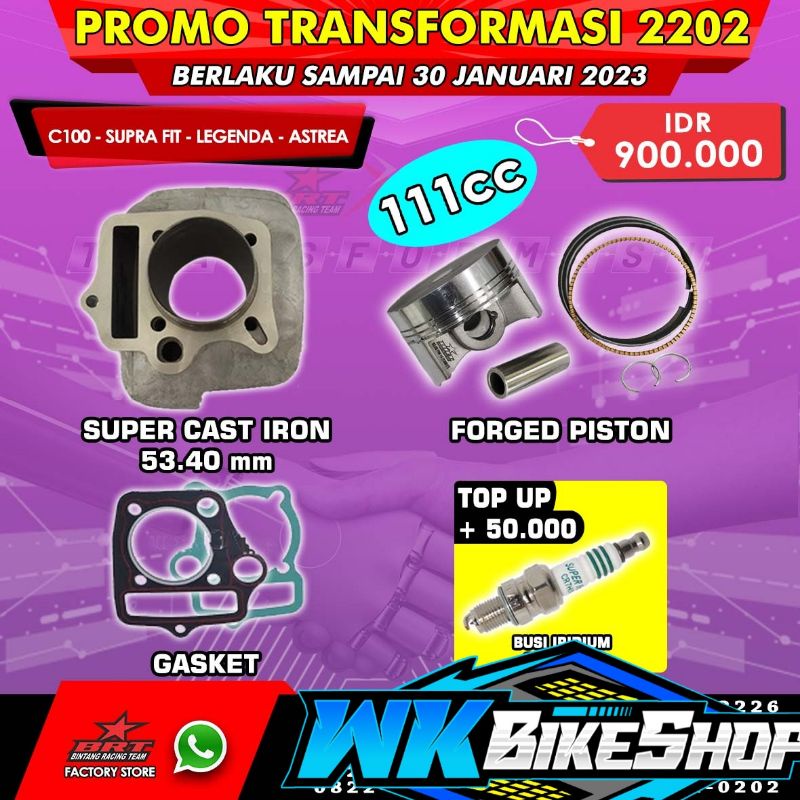 BLOK + PISTON BRT  CAST IRION 53.40mm C100 / SUPRA FIT / LEGENDA / ASTREA