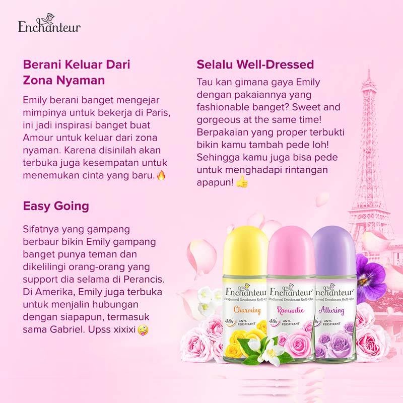 ★ BB ★ Enchanteur Perfumed Roll On 40gr | Anti Odor | Deodoran | Anti Bakteri | Charming | Alluring | Romantic