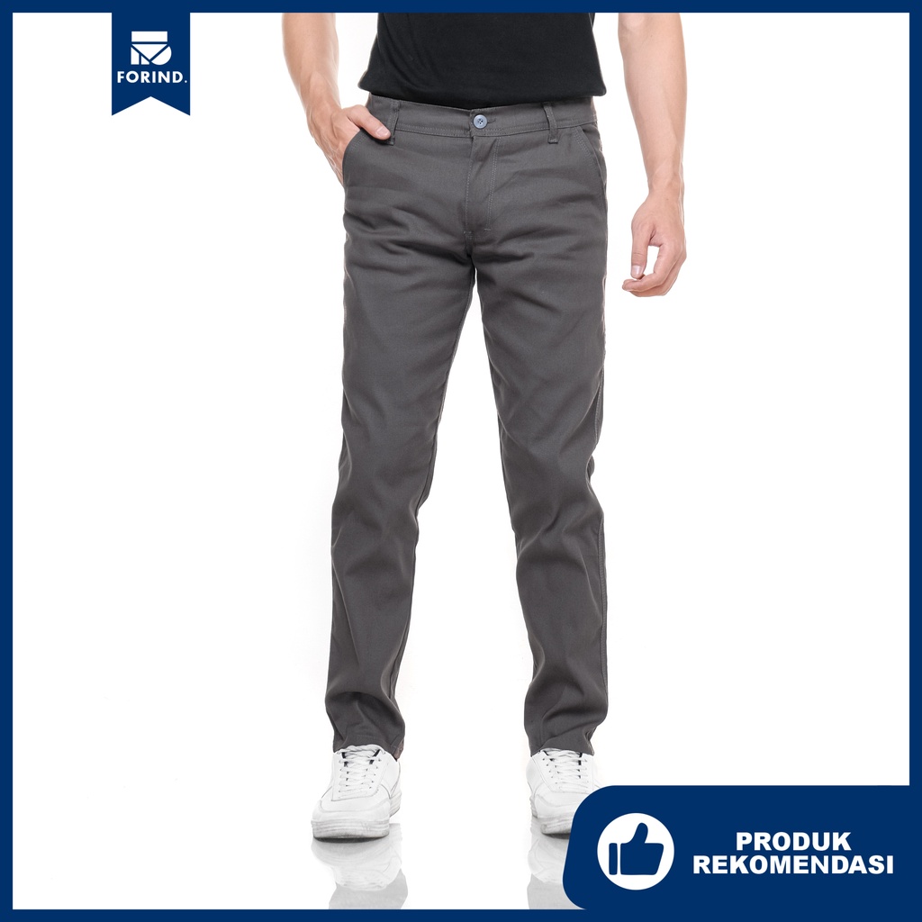 Dottore Grey | Celana Panjang Chino Abu Pria Cowok Basic Chino Pants | FORIND x Giant Flames