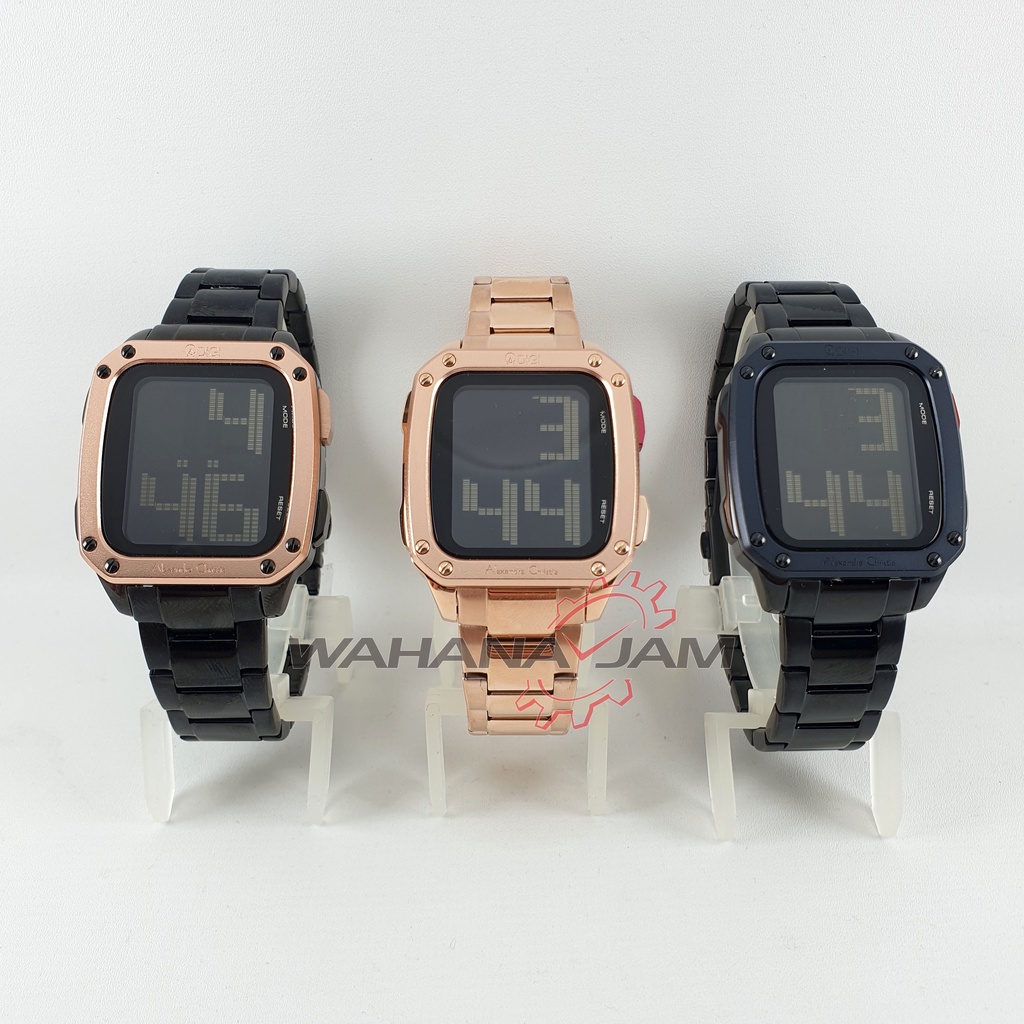Alexandre Christie AC 9353 LH / Jam Tangan Wanita AC9353 Digital Rantai Stainless Steel Kotak Digi