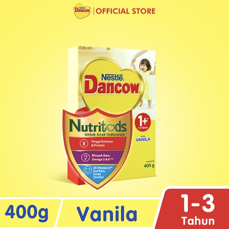 Nestle Dancow 1+ dengan Susu Pertumbuhan Rasa Vanila 1-3 Tahun 400 gr