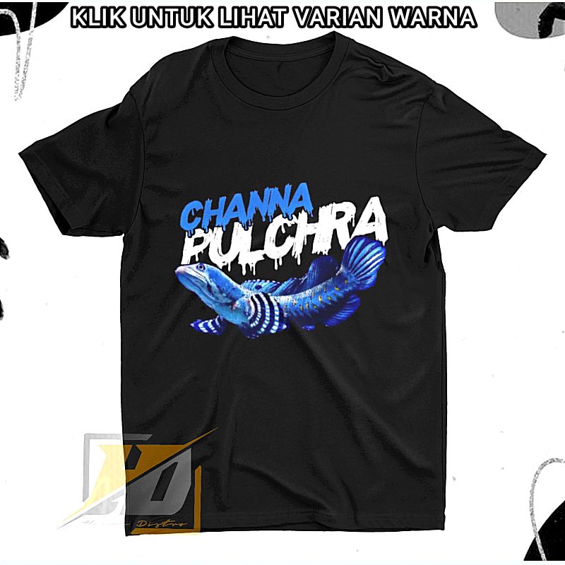 baju anak /t-shirt anak/Kaos anak ikan channa blue pulchra/kaos laki laki perempuan  channa