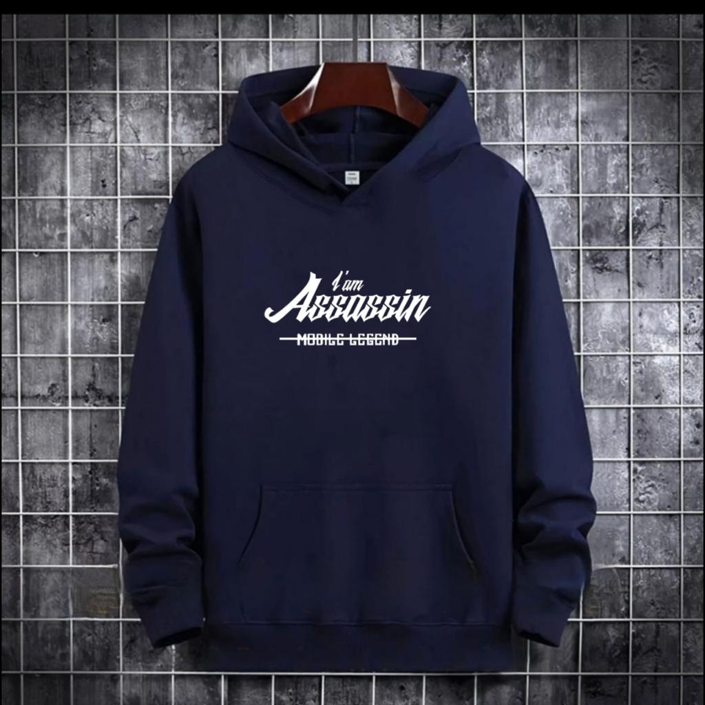 SWEATER HOODIE TULISAN I AM ASSASSIN / HOODIE MURAH TERLARIS / HOODIE POLOS / HOODIE PRIA DAN WANITA / UNISEX