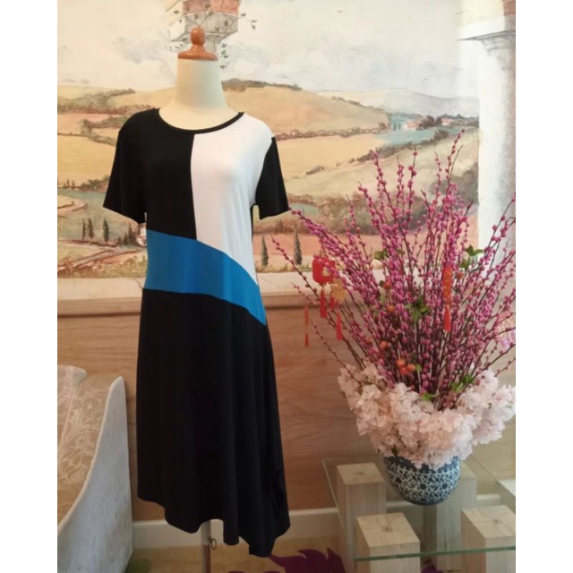 Preloved Baju Wanita Three Tone DKNY Dress Kode B36