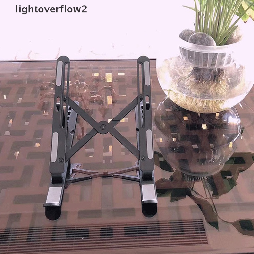 (lightoverflow2) Stand Laptop / Notebook / Tablet Bahan Aluminum Alloy Bisa Dilipat (ID)