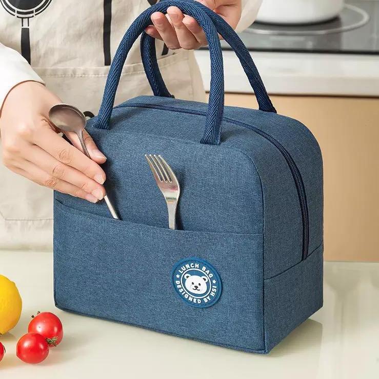 Kekinian lunch bag bento cooler thermal insulation alumunium foil / tas tempat bekal makanan / porta