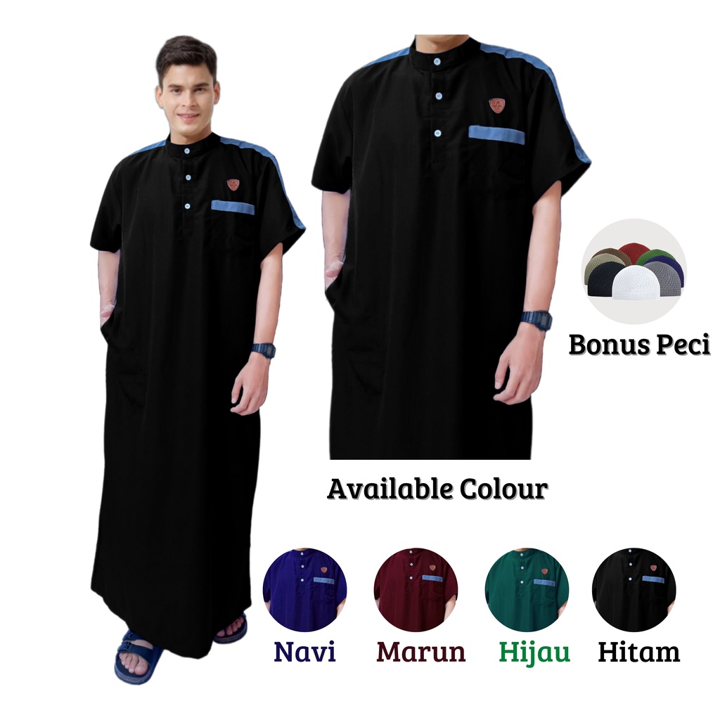 AL-MALIK/GAMIS LAKI LAKI REMAJA DAN DEWASA JUBAH LENGAN MANSET BAJU KOKO ARABIC