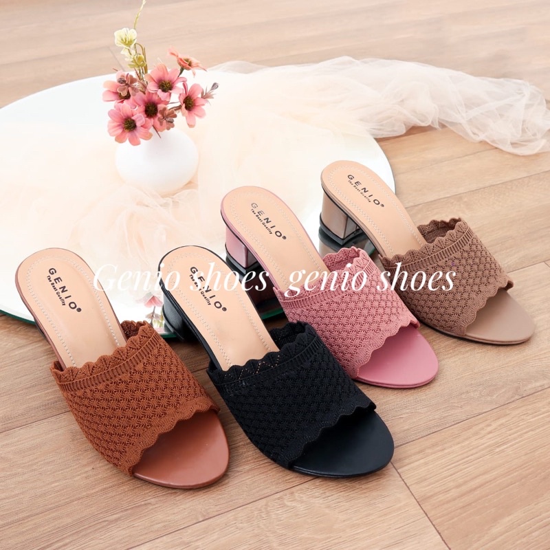 Sandal Hak Wanita Impor  Tinggi 5cm On Mules