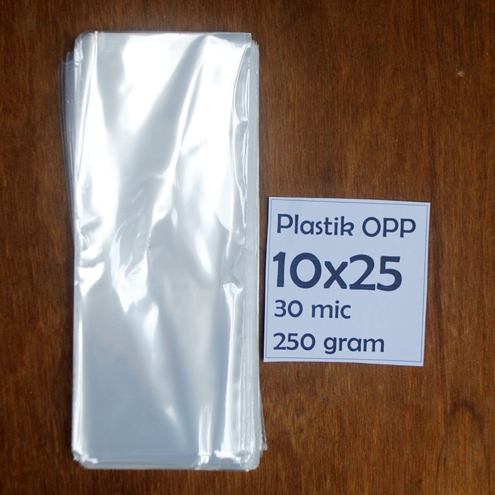 

Plastik OPP 10x25 cm 30 mic 250 gram tanpa lem