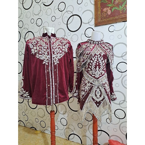 baju pengantin minang padang full payet jepang