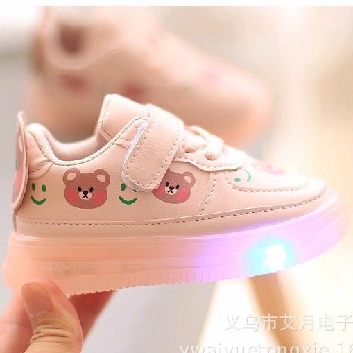 Juragan Junior [COD] Sepatu DANDELI Lampu LED Import Size 21-30