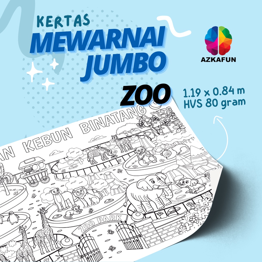 

Kertas Mewarnai Jumbo KEBUN BINATANG - kertas mewarnai besar