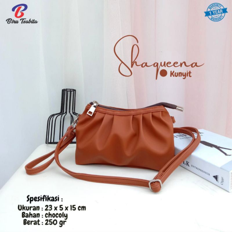 SHAQUEENA BAG BY BIRU TSABITA BAHAN CHOCOLY ANTI AIR WATERPROOF PREMIUM TALI PANJANG