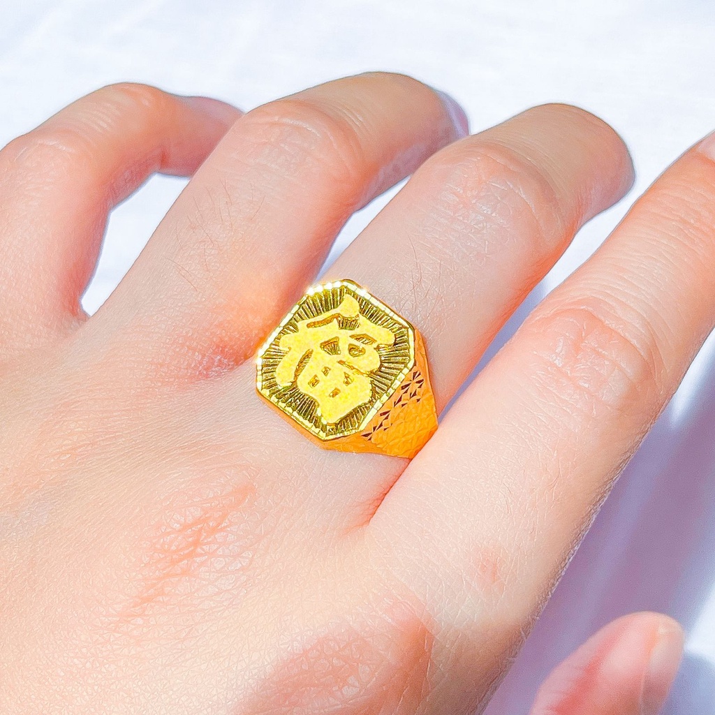 Cincin pria anak dan dewasa emas asli kadar 70 lokal 65% hoki blessing hok doff ukir kilat tanpa permata ringan 2 gram laki laki2 mas kuning lebar stempel