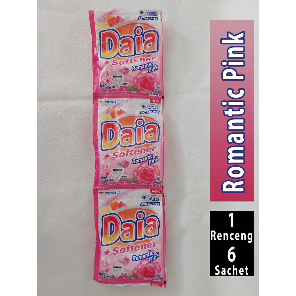 Daia detergen bubuk 50gr 1 renteng 6 sachet