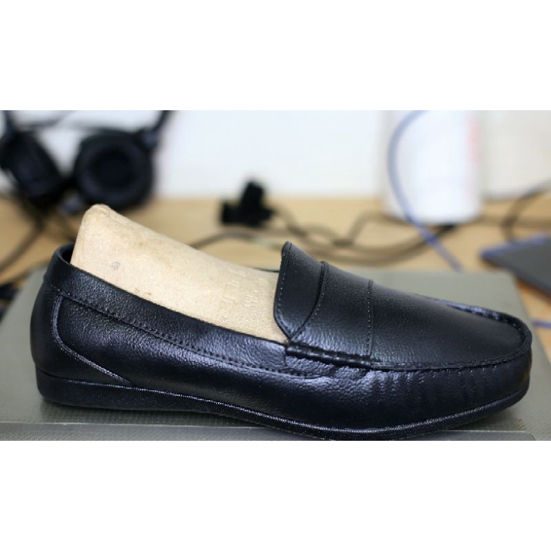 Sepatu slip on pria karet sepatu kerja pantofel sepatu kerja kantor