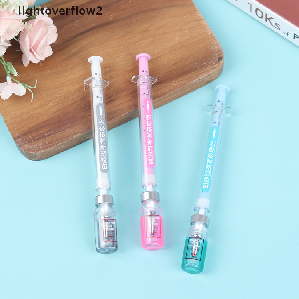 (lightoverflow2) 2pcs / Set Bolpoin Model Dorong / Tarik Untuk Kantor