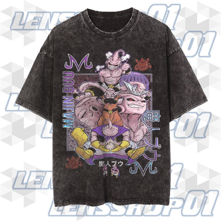 Kaos Vintage Bootleg Style MAJIN BUU Dragon Ball Premium Unisex Anime Tshirt