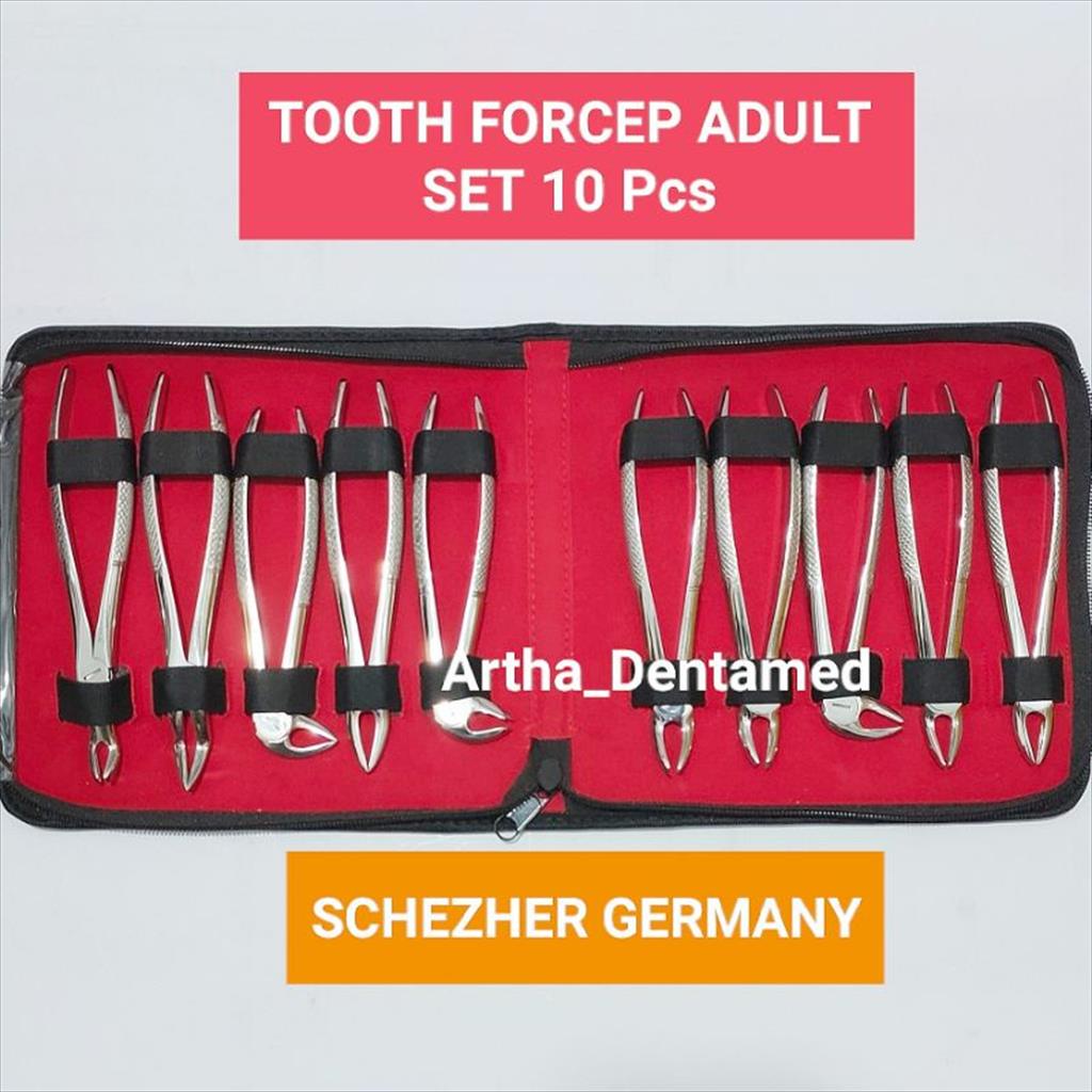 Tang cabut dewasa / tang dewasa set / tooth forcept adult / instruments dental schezer germany