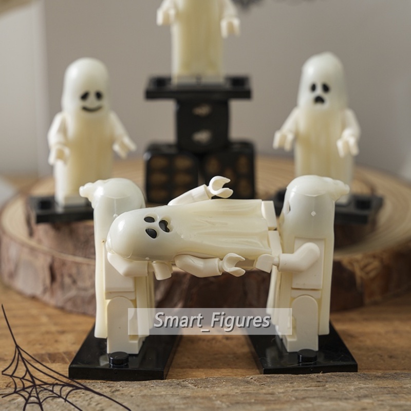 Pg1245 PG1246 Mainan Balok Bangunan Mini Figure Hantu Halloween Lucu Luminous Untuk Anak Hadiah