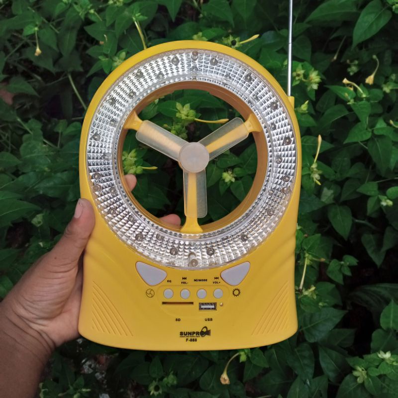 LAMPU EMERGENCY 3 IN 1 KIPAS+RADIO+USB MP3