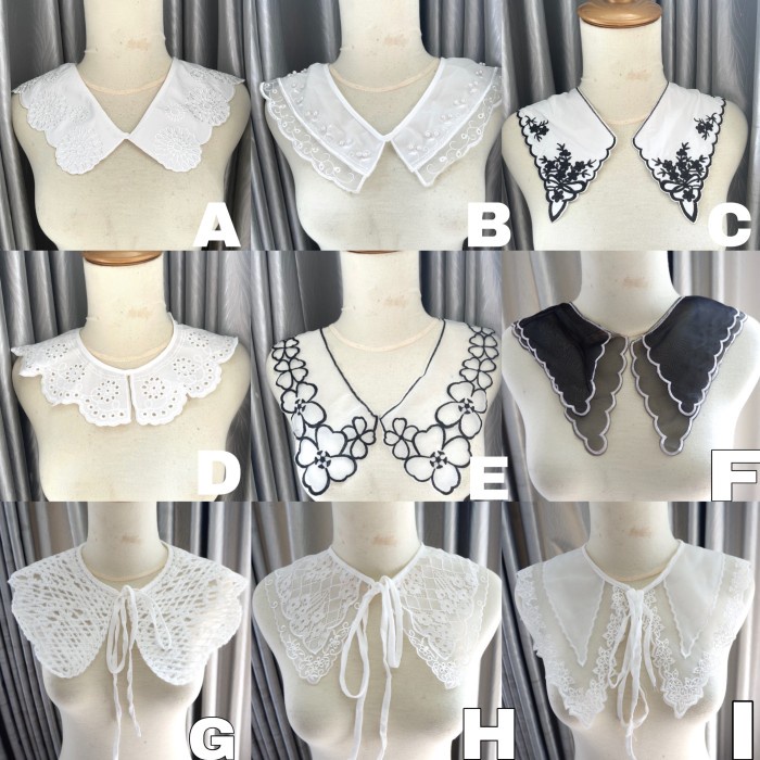 Scarf Fake Collar / Kerah Palsu / Renda Kerah / Kerah Instan
