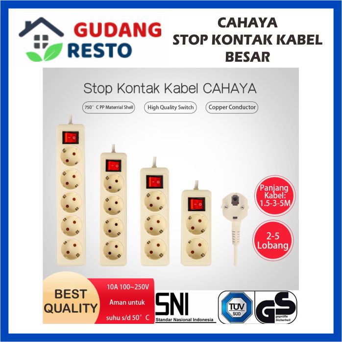 STOP KONTAK + KABEL 4 / 5 LUBANG / LB 3-5-10 M / METER COLOKAN LISTRIK SAMBUNGAN KABEL ROLL STOPKONTAK