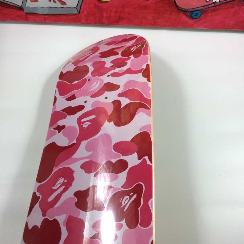 Ape Deck Skateboard 7 Lapis Motif Camo Warna Pink Untuk Dekorasi