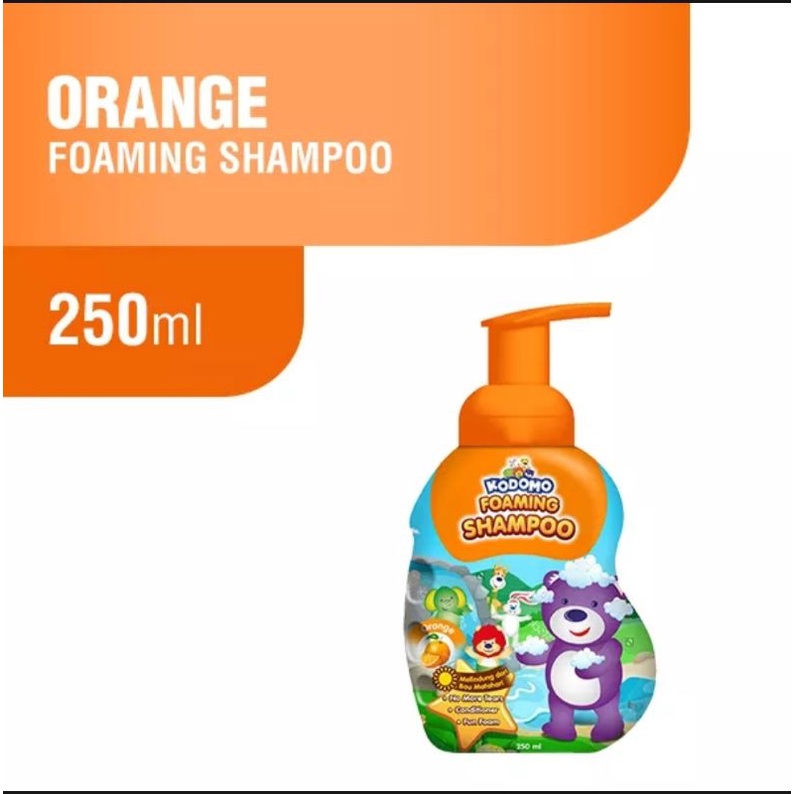 KODOMO Body Wash &amp; Shampoo Botol Foaming Orange &amp; Strawberry - 250ml