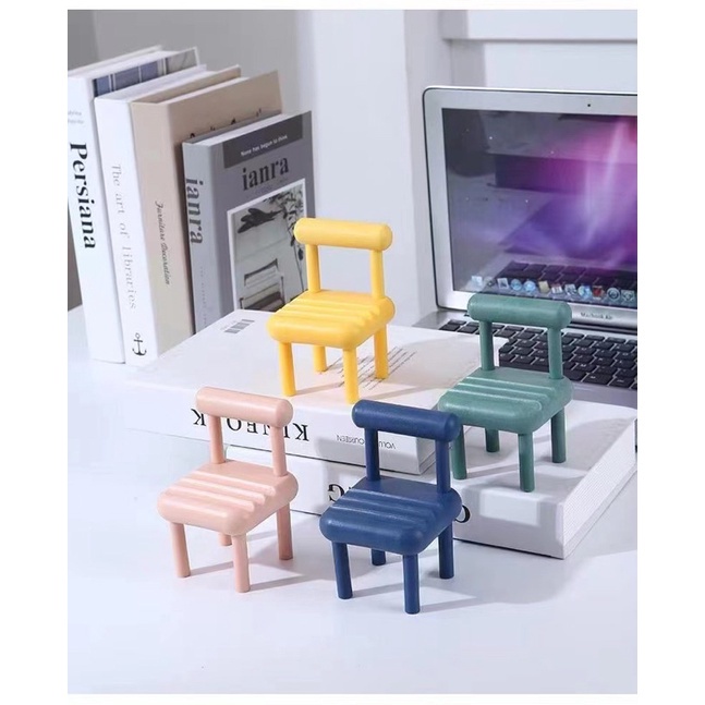 Holder Kursi Folding Chair Macaron / Stand Holder Stand HP Lipat Dudukan Penyangga HP Tablet Import PROMO SEN