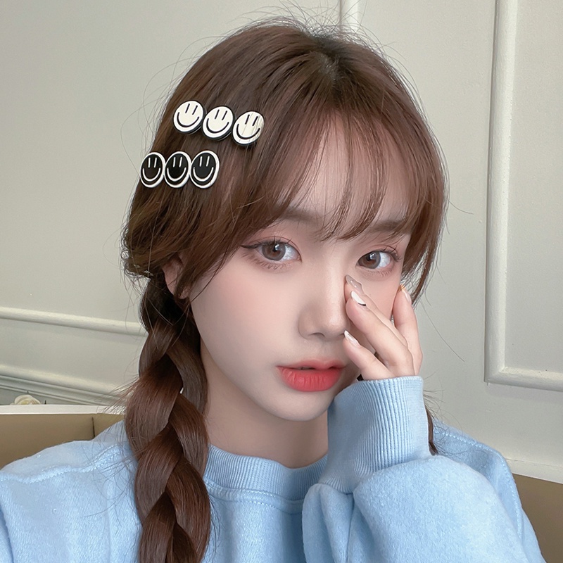 Jepit Rambut Poni Duckbill Seamless Motif Kotak-Kotak Gaya Korea Jepang Untuk Wanita