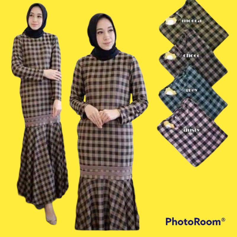 DRESS DUYUNG BETTINA BAHAN  CREPE IMPORT REAL PICTURE BERKUKTAA