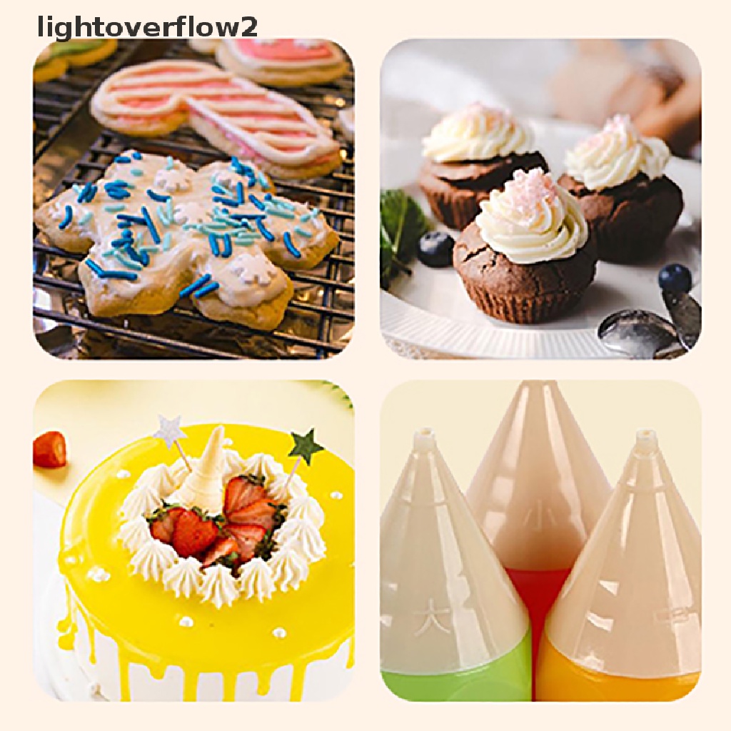 (lightoverflow2) 3pcs / Set Pen Tulis Plastik Untuk Dekorasi Kue / Biskuit / Pastry / Cokelat (ID)