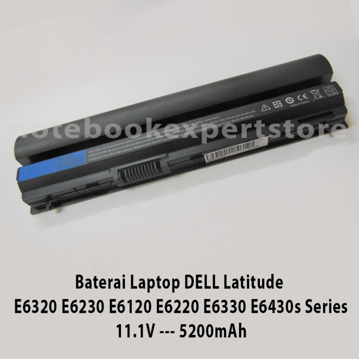 Baterai Laptop Baterai Laptop Dell Latitude E6320 E6230 E6120 E6220 E6330 E6430S Oem