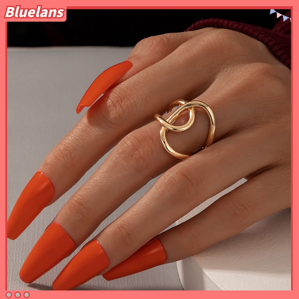 Cincin Bahan Alloy Bentuk Geometris Model Hollow Gaya Punk Untuk Kencan