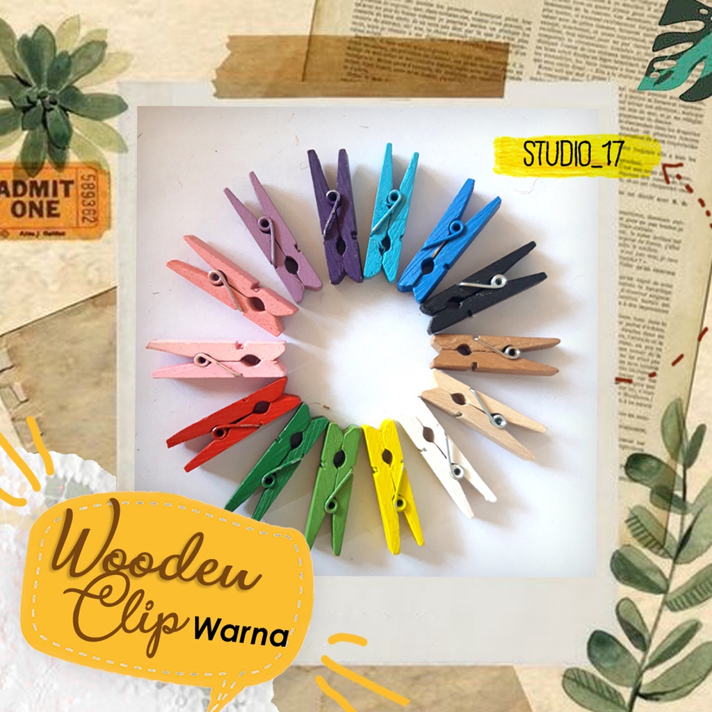 Ecer Wooden Clip Warna 3.5cm / Jepit kayu mini / Jepit Foto Kecil / Jepit Foto Polaroid / Penjepit