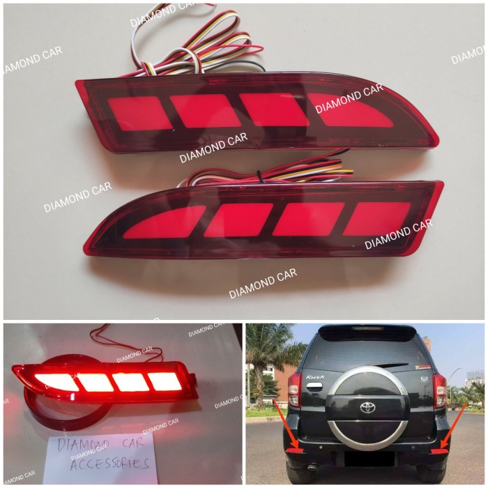 RUSH TERIOS 2006-2010 LAMPU REFLEKTOR LED BUMPER BELAKANG TYPE C